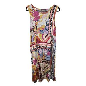 Johnny Was Rachel May Floral Easy Fit Midi Tank Dress Bamboo Size L‎